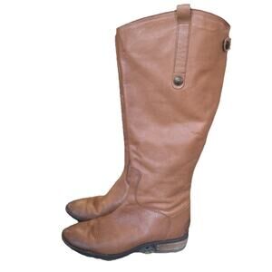 Sam Edelman Womens Penny 2 Whiskey Leather Equestrian Riding Boots Size 7.5M